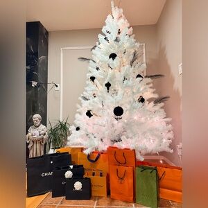 Set of 4 authentic small paper shopping gift bags from multiple luxury boutiques